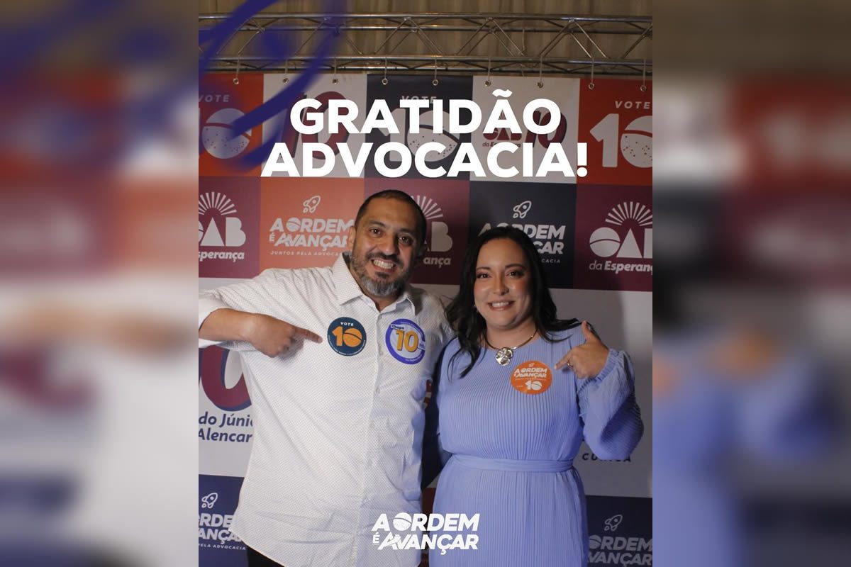 A advogada Yana de Moura Gonçalves e o advogado Ernandes Paulino Gomes Sousa